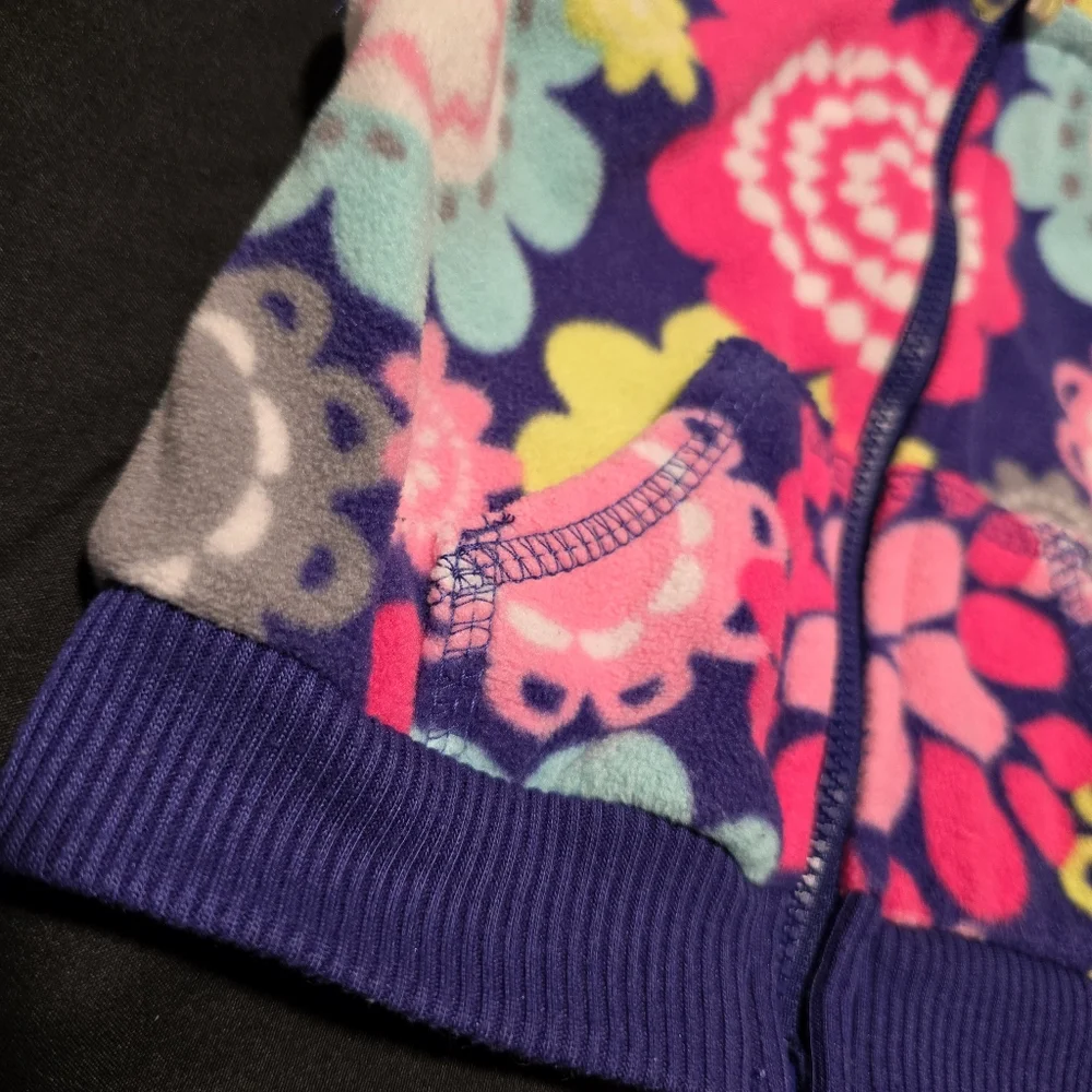 Carters Girls Fleece‎ Vests Set of 2 Floral Polkadot Infant Bundle Size 6 Months